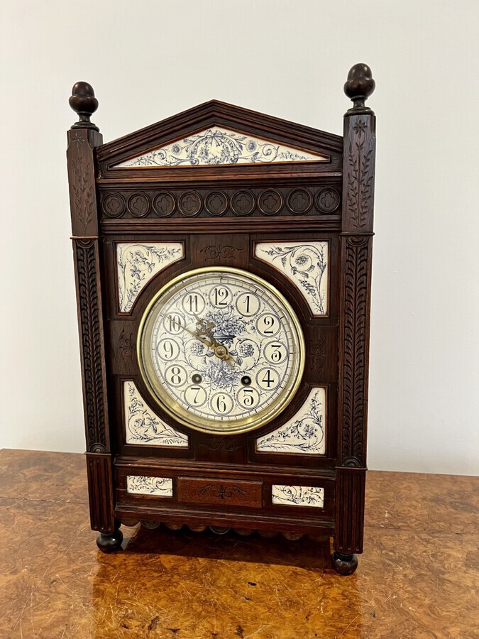 Antique Antique Victorian quality ebonies aesthetic movement mantle clock 