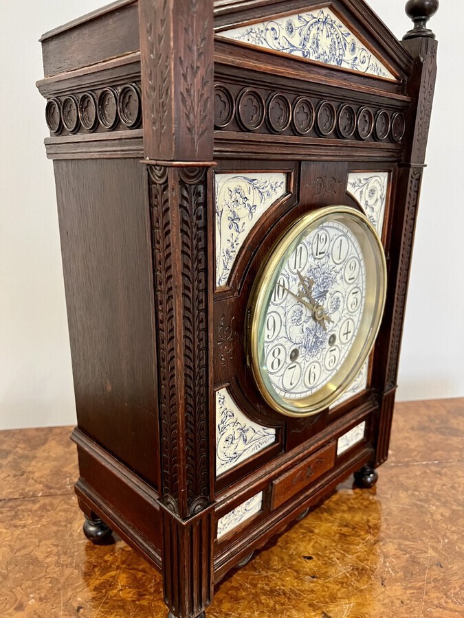 Antique Antique Victorian quality ebonies aesthetic movement mantle clock 