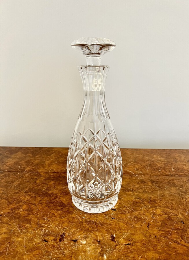 Antique Edwardian cut glass bell shaped decanter