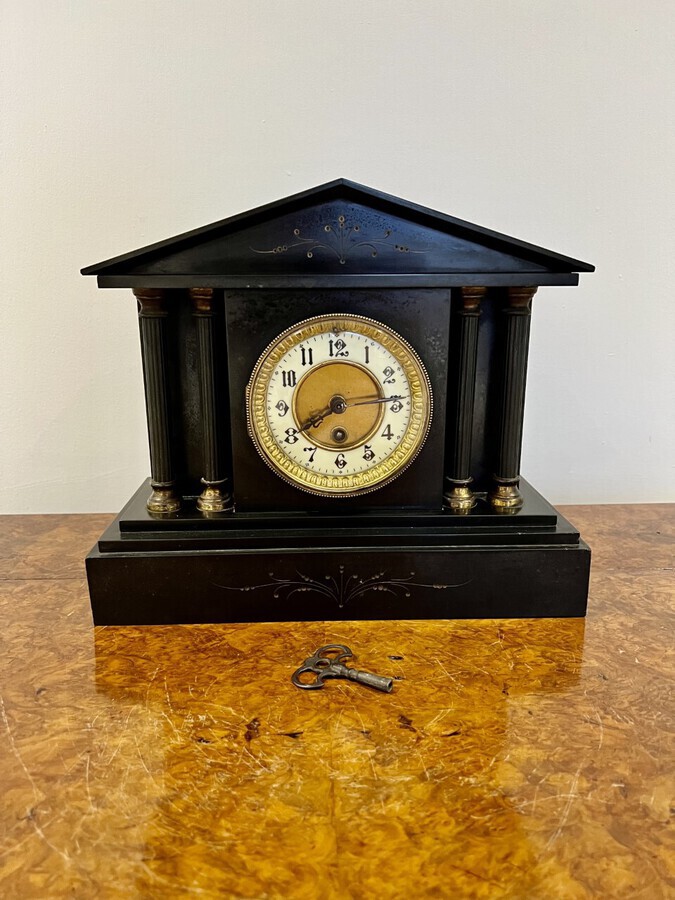 Antique Victorian marble mantle clock