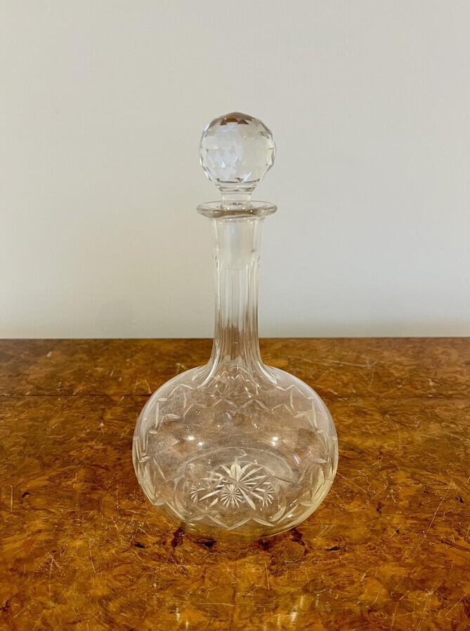 Antique Antique Edwardian cut glass decanter