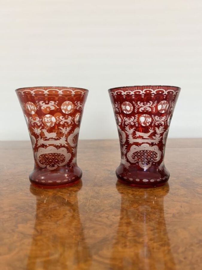 Wonderful quality pair of antique Victorian beakers