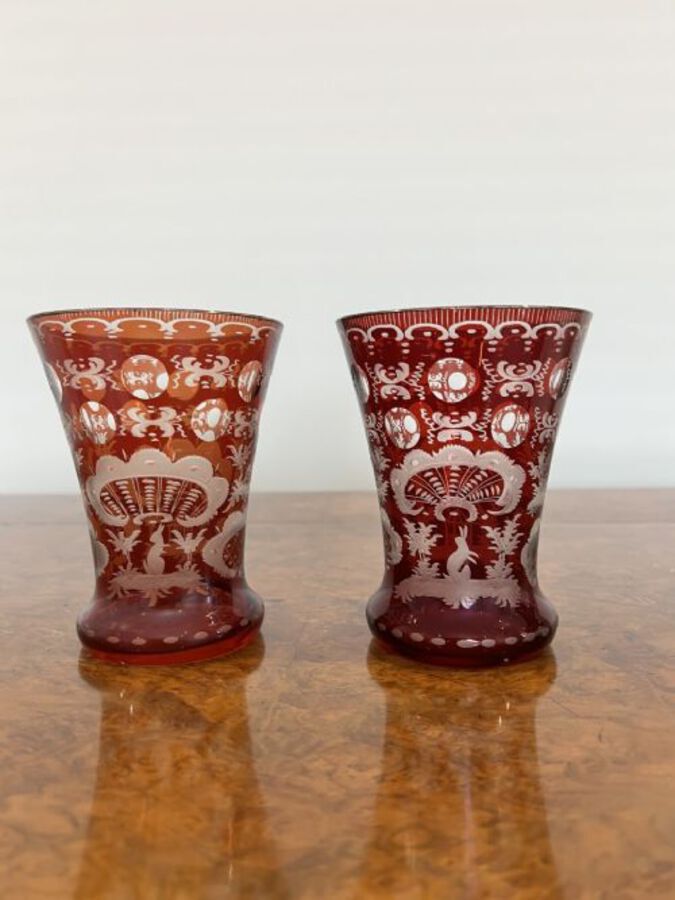 Antique Wonderful quality pair of antique Victorian beakers