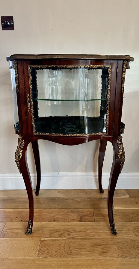 Antique Fine quality antique Victorian French freestanding ormolu mounted display cabinet