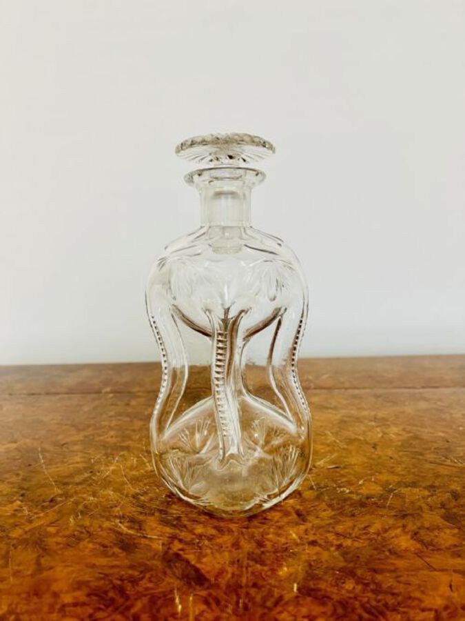 Unusual antique Edwardian shaped whisky decanter