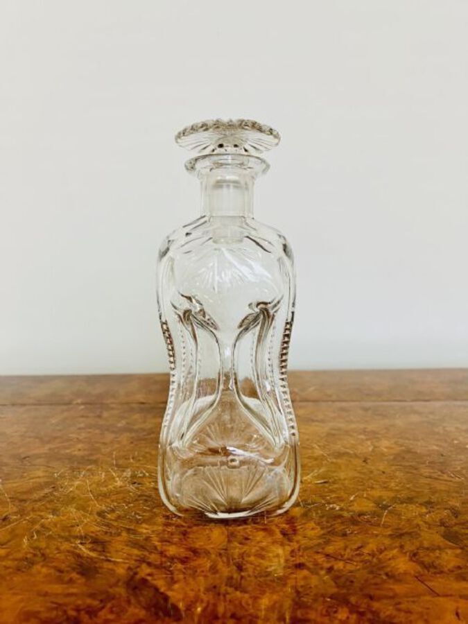 Antique Unusual antique Edwardian shaped whisky decanter