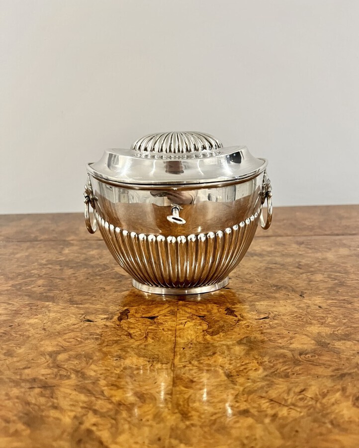 Antique Victorian quality silver plated tea caddy