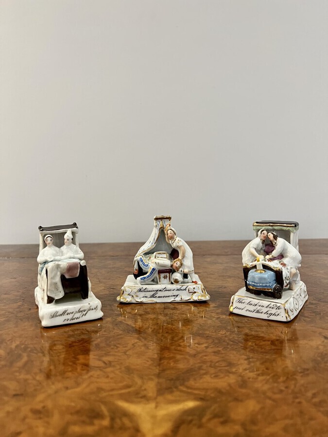 Antique Unusual collection of three antique porcelain fairings 