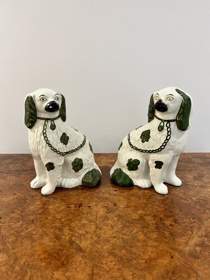 Antique Pair of antique Victorian Staffordshire dogs 