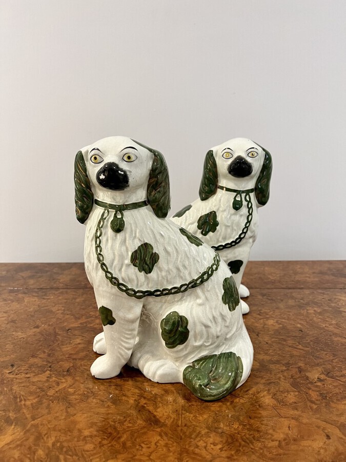 Antique Pair of antique Victorian Staffordshire dogs 