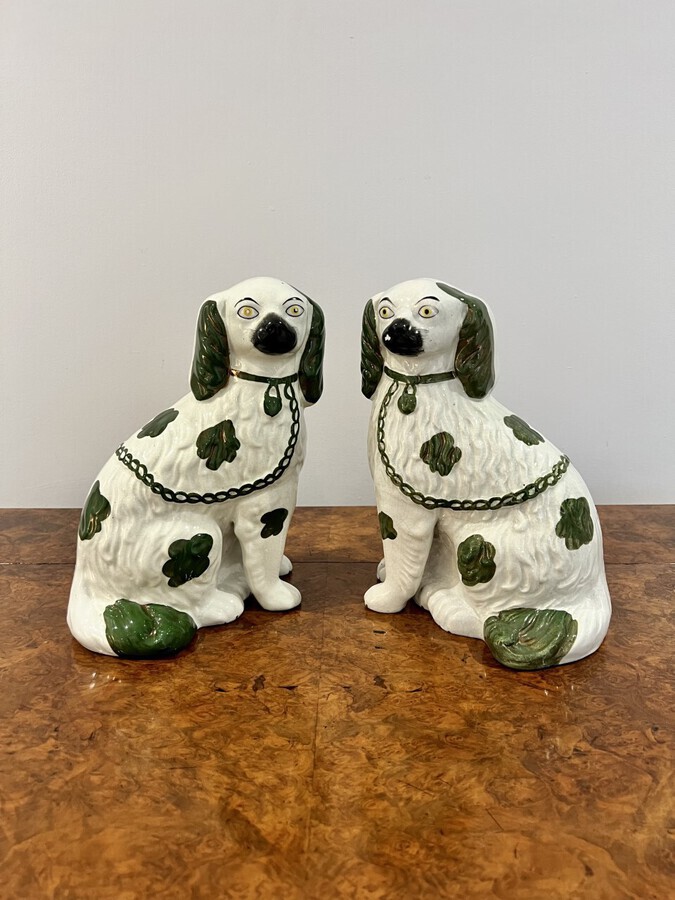 Antique Pair of antique Victorian Staffordshire dogs 