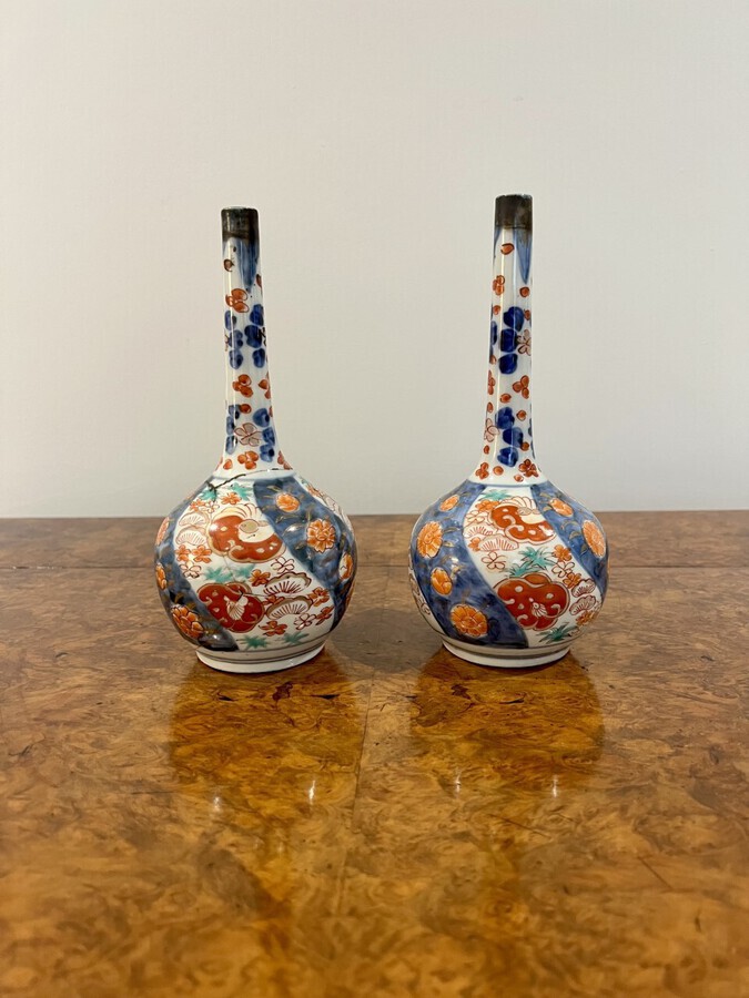 Pair of antique Japanese Imari vases