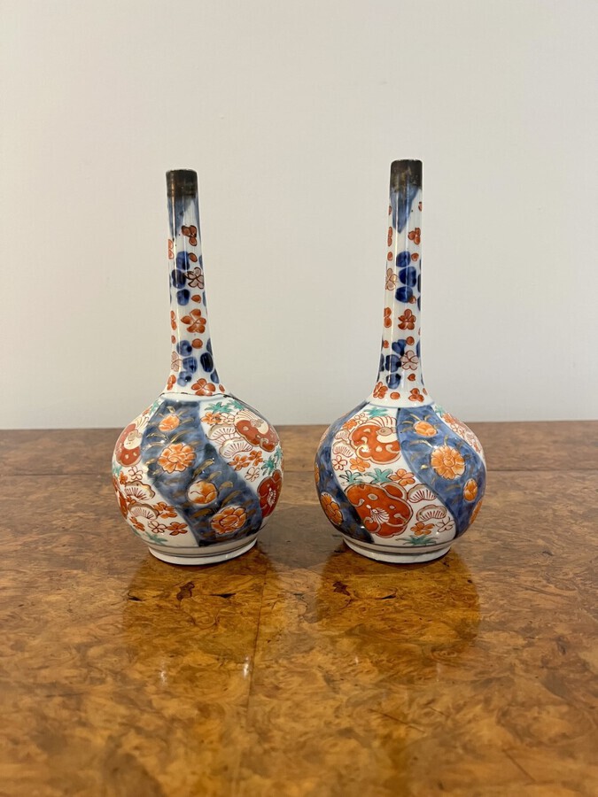 Antique Pair of antique Japanese Imari vases 