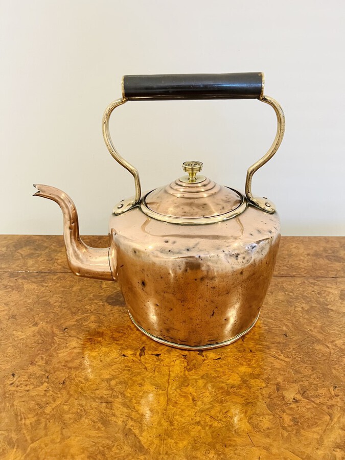 Antique Large antique George III copper kettle