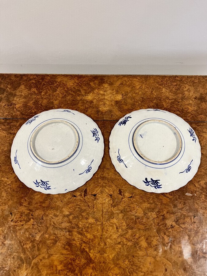 Antique Pair of antique Japanese imari plates 