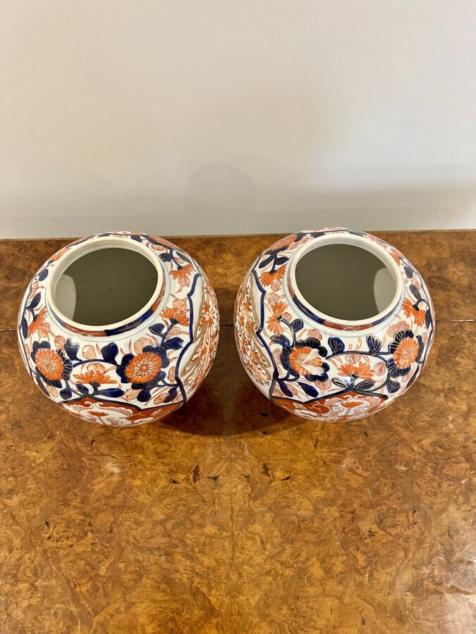 Antique Quality pair of antique Japanese Imari vases