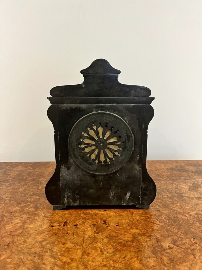 Antique Antique Victorian quality marble eight day mantle clock 