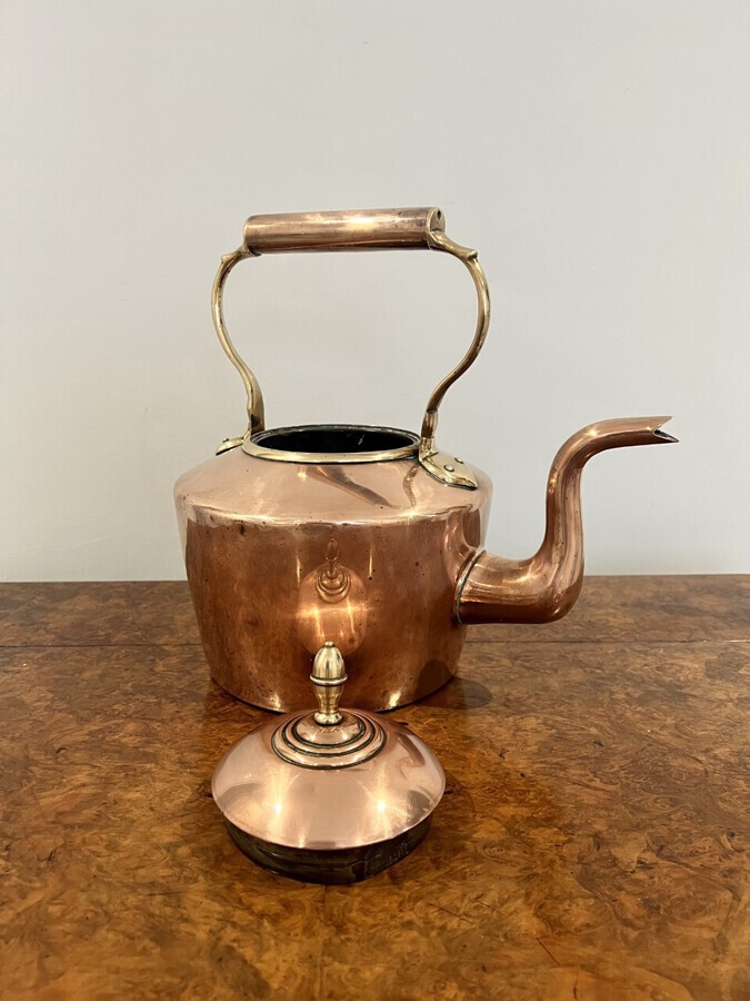 Antique Large antique George III copper kettle