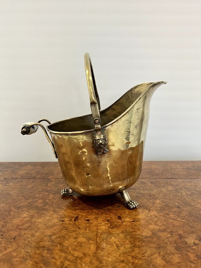 Antique Quality antique Victorian brass coal scuttle 