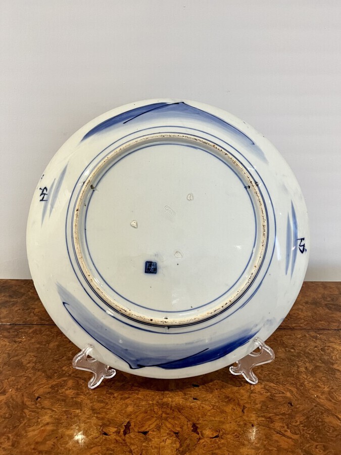 Antique Quality antique Japanese blue and white imari plate 