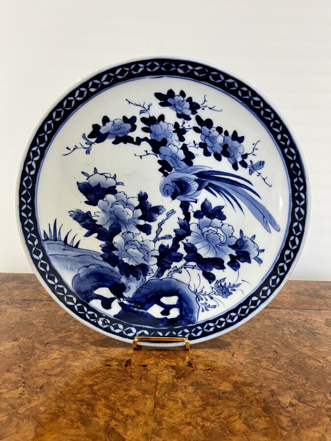 Antique Quality antique Japanese blue and white imari plate 