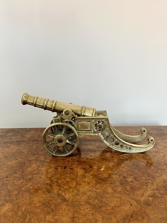 Wonderful large antique Edwardian brass cannon