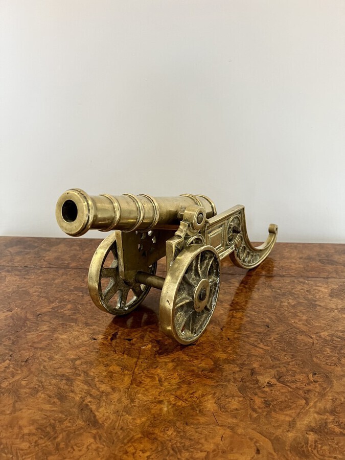 Antique Wonderful large antique Edwardian brass cannon 