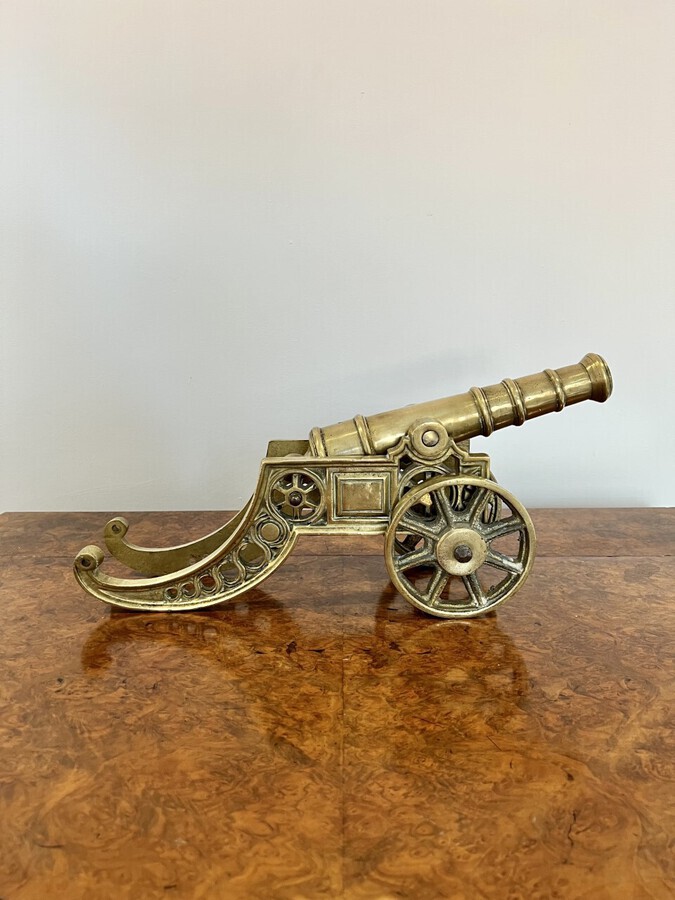 Antique Wonderful large antique Edwardian brass cannon 