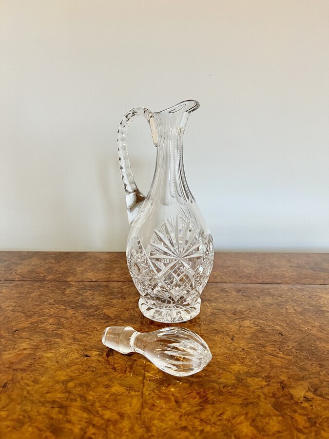 Antique WONDERFUL QUALITY ANTIQUE EDWARDIAN CUT GLASS DECANTER