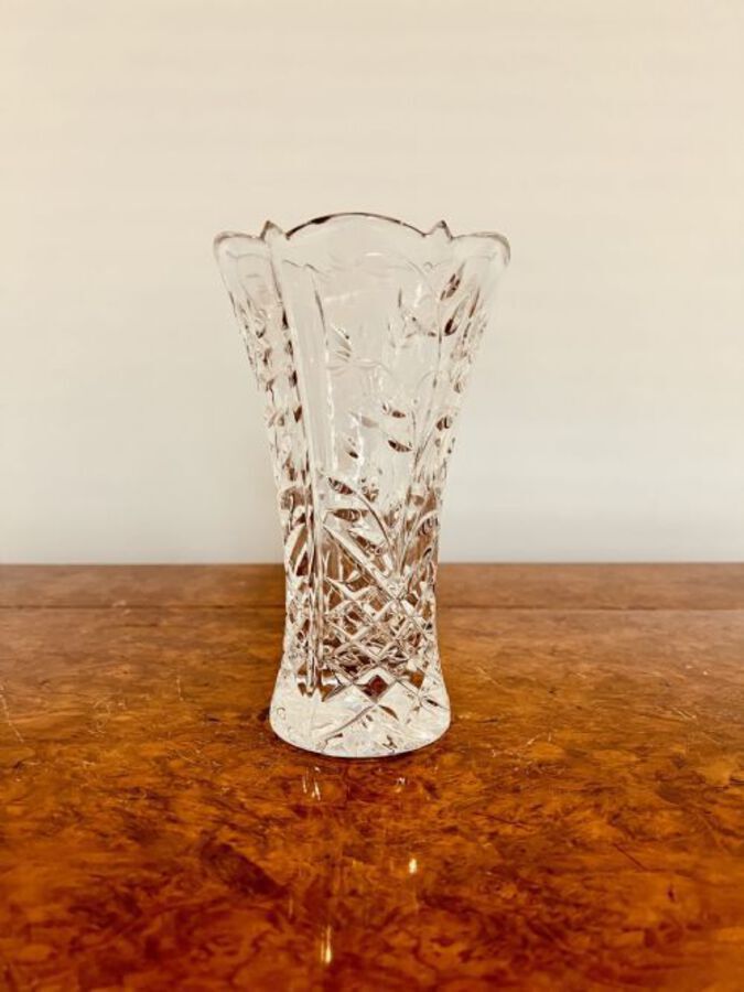 Antique ANTIQUE EDWARDIAN CUT GLASS VASE