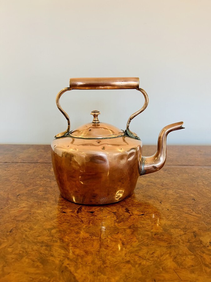 Antique ANTIQUE GEORGE III QUALITY SMALL COPPER KETTLE