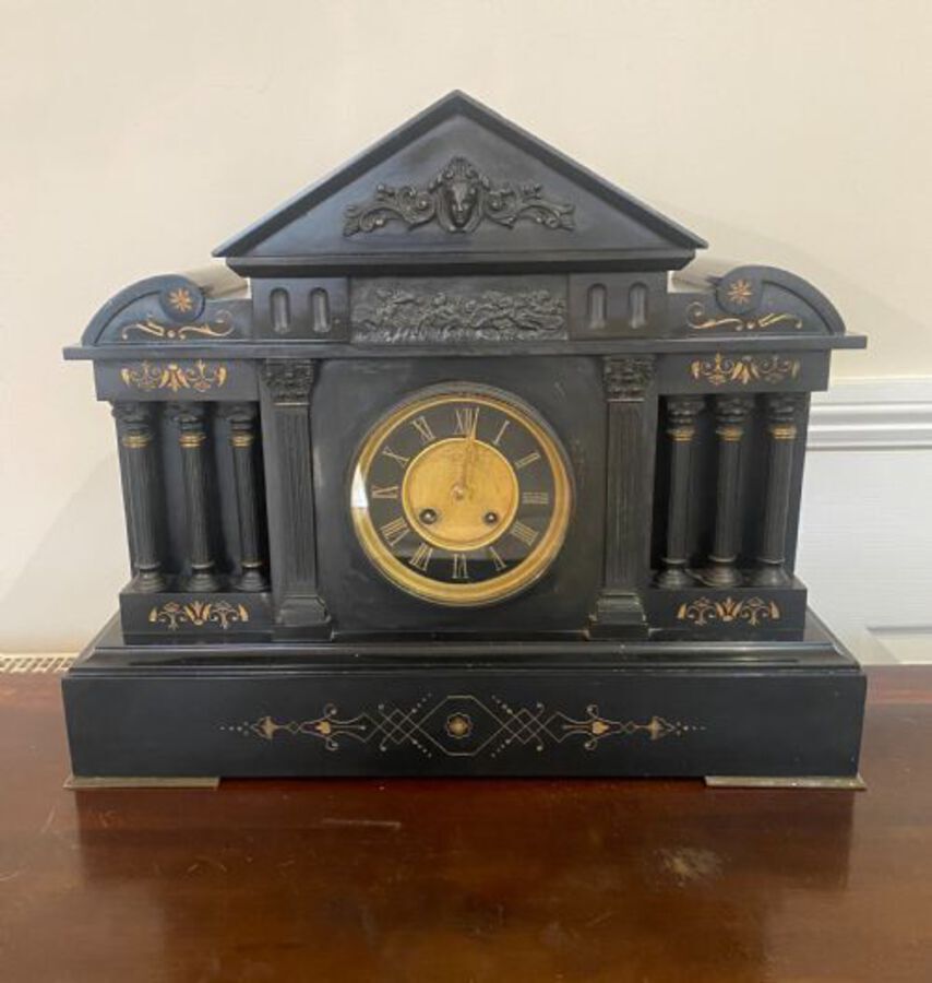 LARGE QUALITY VICTORIAN MARBLE MANTLE CLOCK