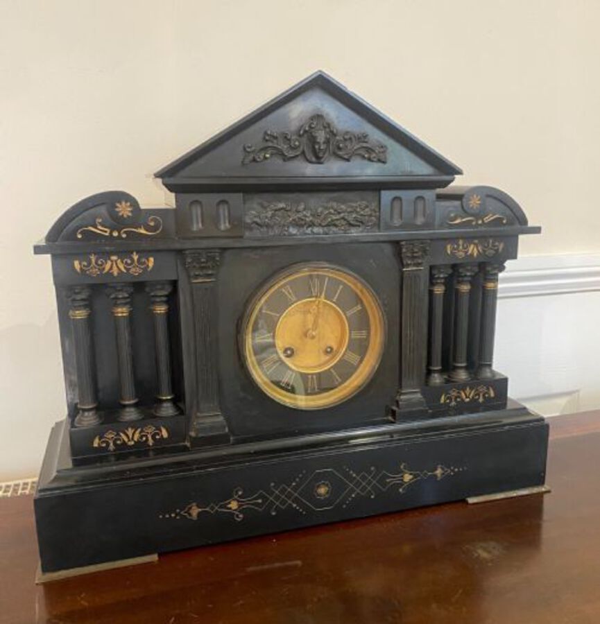 Antique LARGE QUALITY VICTORIAN MARBLE MANTLE CLOCK