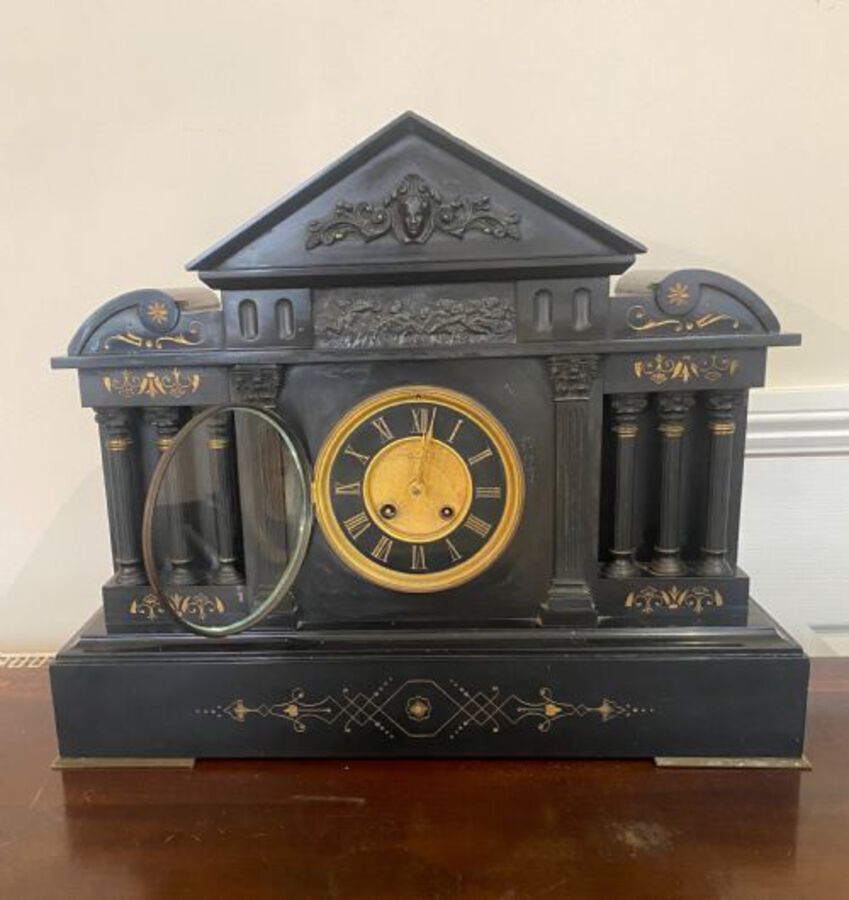 Antique LARGE QUALITY VICTORIAN MARBLE MANTLE CLOCK