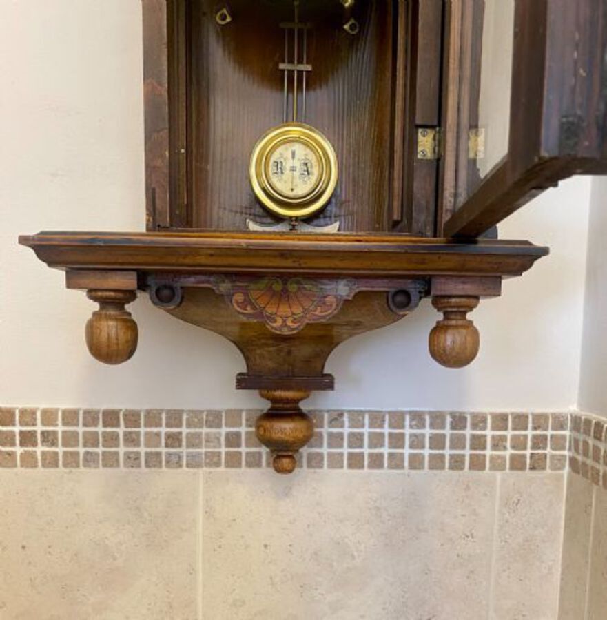 Antique QUALITY ANTIQUE VICTORIAN WALNUT VIENNA WALL CLOCK