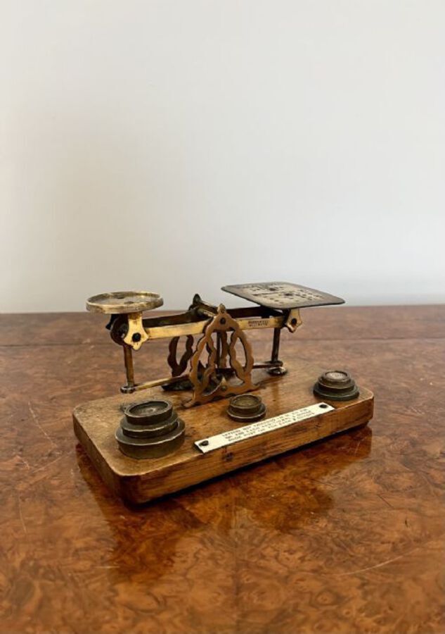 Antique SET OF QUALITY ANTIQUE VICTORIAN LETTER AND POSTAL SCALES