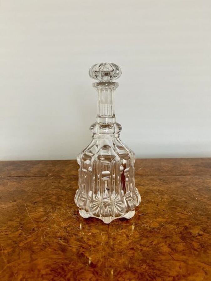 Antique QUALITY ANTIQUE EDWARDIAN BELL SHAPED DECANTER
