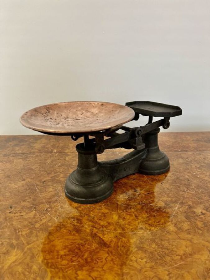 Antique ANTIQUE EDWARDIAN QUALITY IRON AND COPPER SCALES