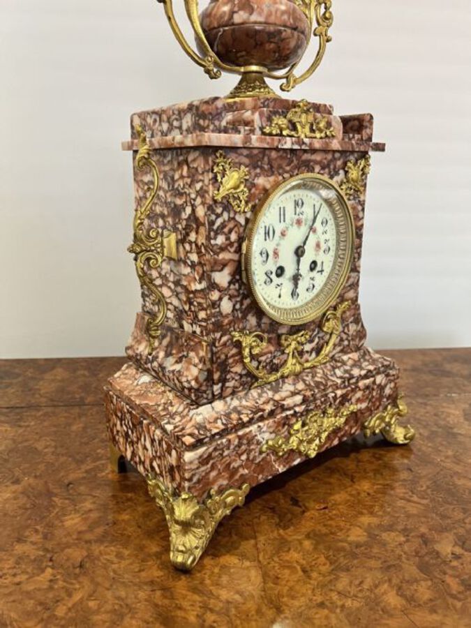 Antique SUPERB QUALITY ANTIQUE VICTORIAN FRENCH ORNATE MARBLE CLOCK SET