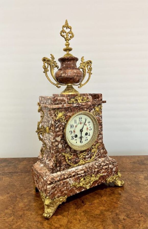 Antique SUPERB QUALITY ANTIQUE VICTORIAN FRENCH ORNATE MARBLE CLOCK SET