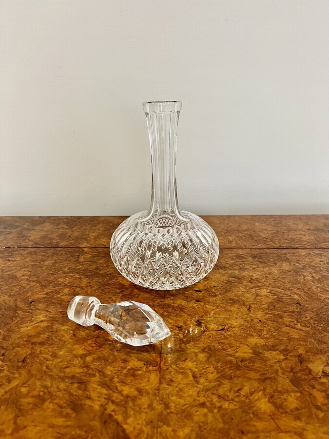 Antique Pair of antique Edwardian cut glass decanters