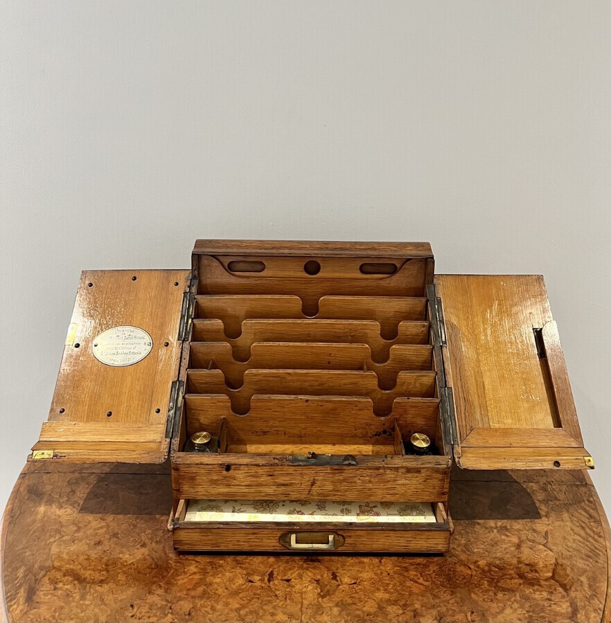 Antique Quality antique Victorian oak stationary box