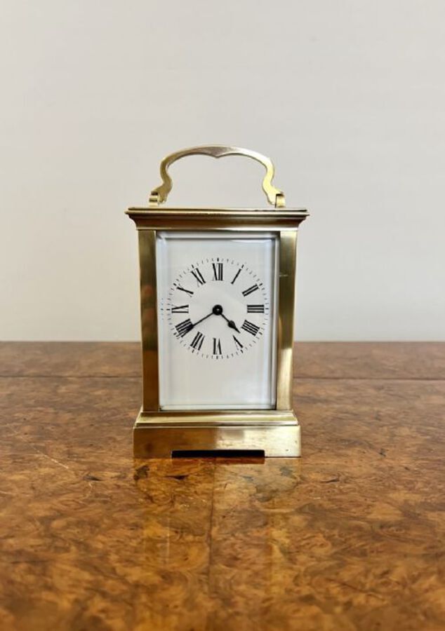 Antique Large antique Victorian quality brass carriage clock 