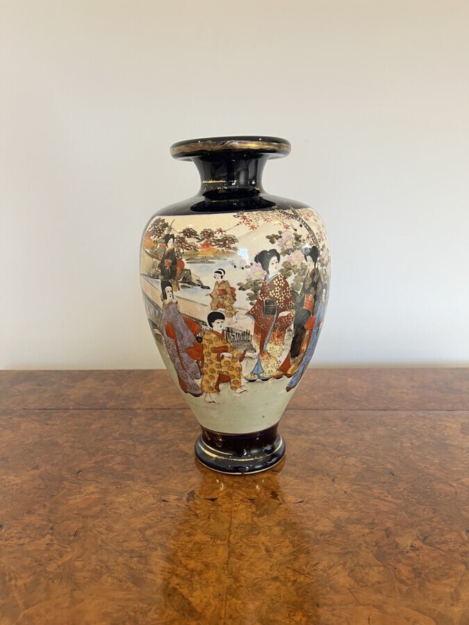 Antique Large pair of antique quality Japanese satsuma vases