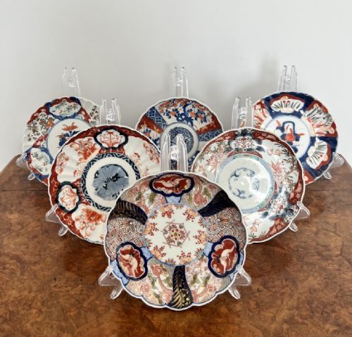 Antique Lovely collection of six Japanese imari plates 