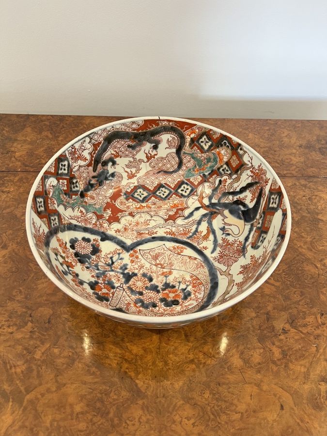Antique Fantastic quality large antique Japanese Imari bowl 
