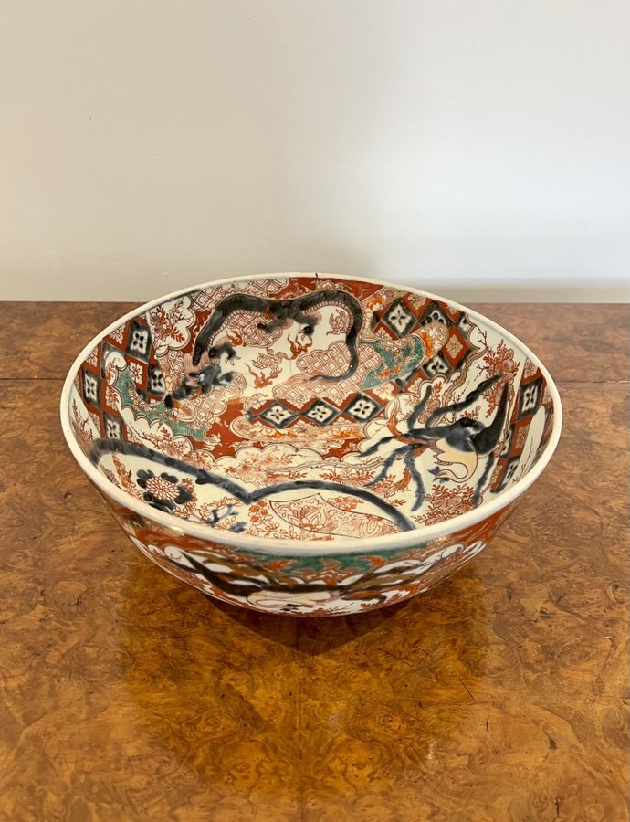 Antique Fantastic quality large antique Japanese Imari bowl 