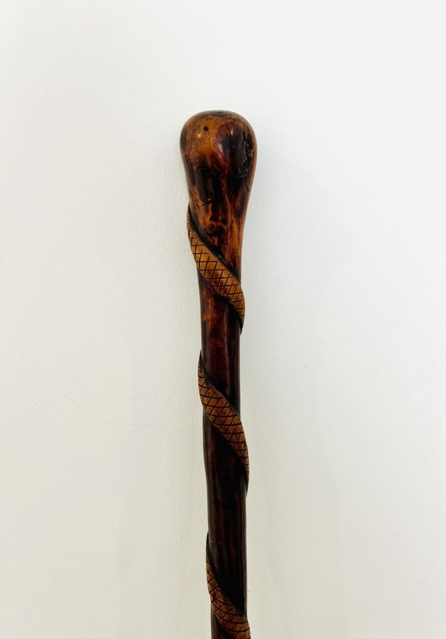 Antique Unusual antique Victorian quality hardwood walking stick 