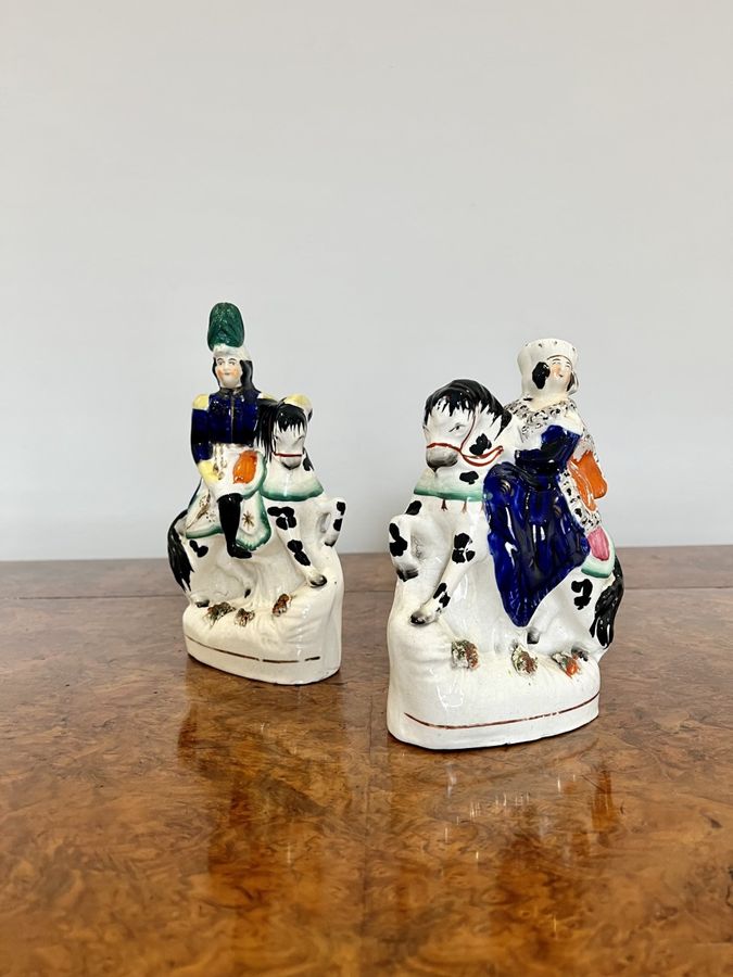Antique Quality pair of antique Victorian Staffordshire Royal figures 