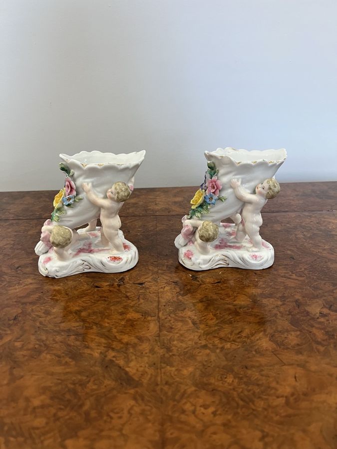 Antique Pair of antique Victorian quality continental vases 
